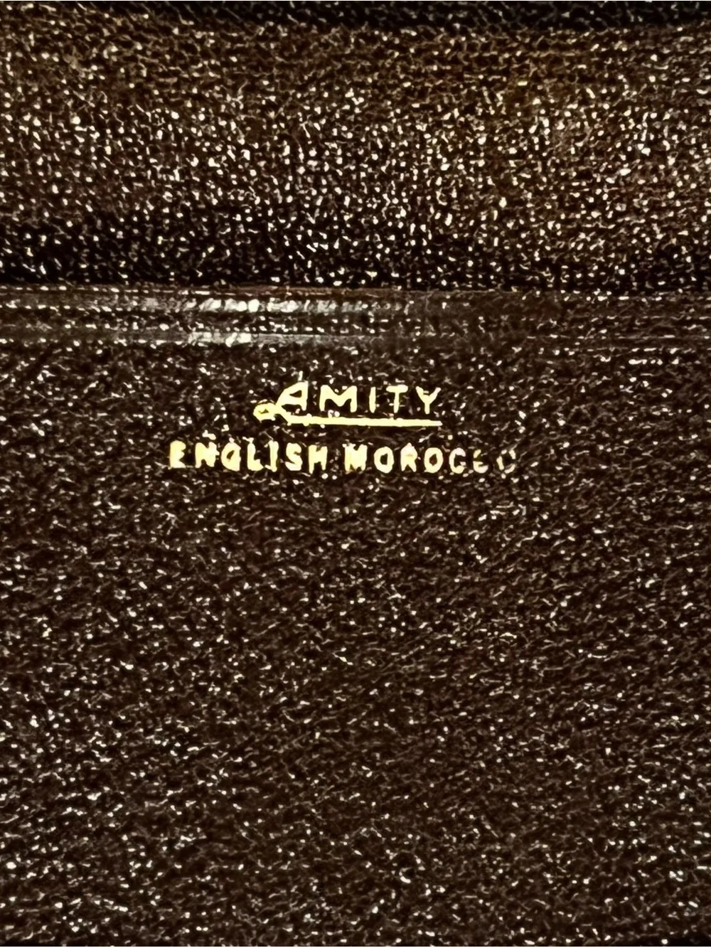 Vtg Amity Men's Bi-fold Identifier Billfold Wallet Brown English Morocco NOS D8